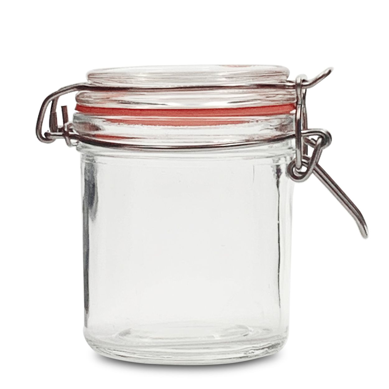 コーヒー、紅茶、砂糖用のヒンジ付きガラス蓋ジャー